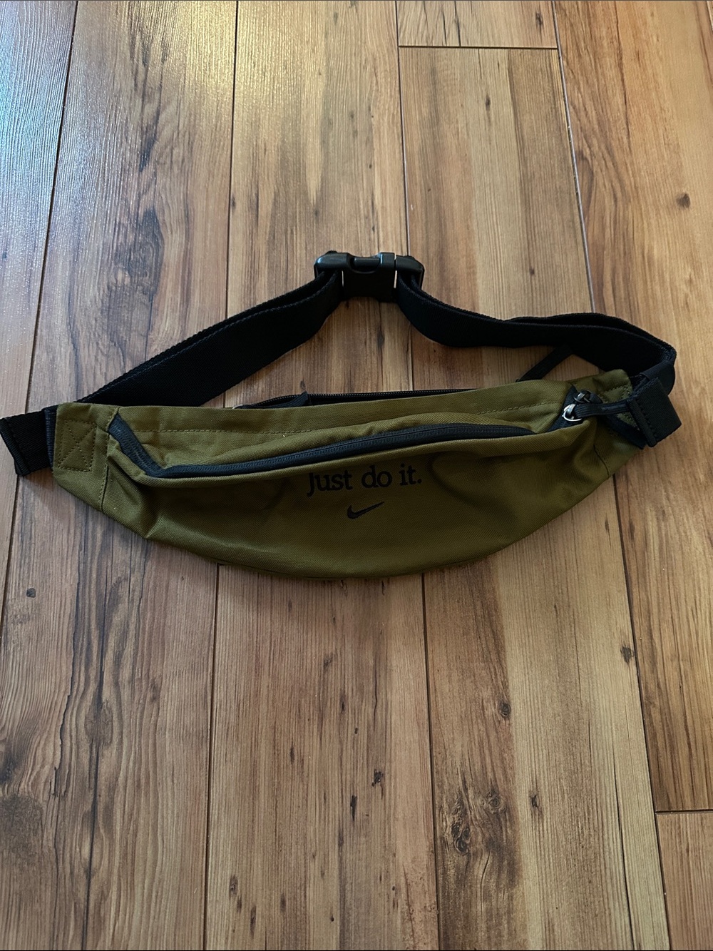 Nike Olive Green Just Do It Waist Pack with Black Strap